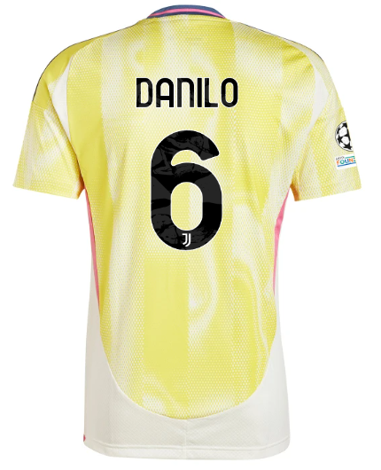 Official JUVENTUS AWAY JERSEY 202425 – 6 – DANILO – Champions League Pack Collection - Juventus FC Gear