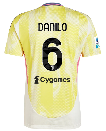 Official JUVENTUS AWAY JERSEY 202425 – 6 – DANILO – Serie A Pack Collection - Juventus FC Gear