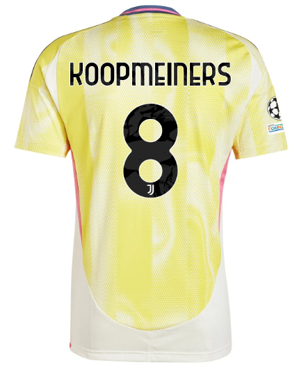 Official JUVENTUS AWAY JERSEY 202425 – 8 – KOOPMEINERS – Champions League Pack Collection - Juventus FC Gear