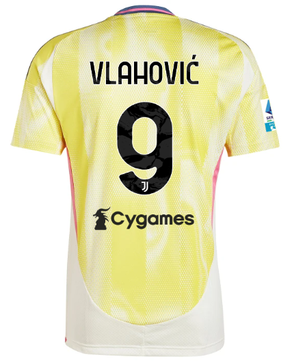 Official JUVENTUS AWAY JERSEY 202425 – 9 – VLAHOVIĆ – Serie A Pack Collection - Juventus FC Gear