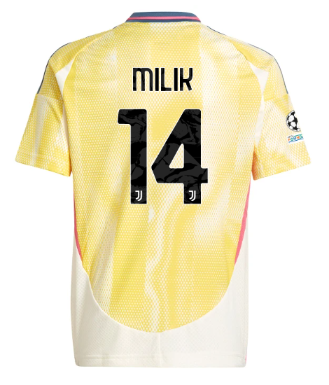 Official JUVENTUS AWAY JERSEY 202425 – KIDS – 14 – MILIK – Champions League Pack Collection - Juventus FC Gear