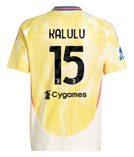 Official JUVENTUS AWAY JERSEY 202425 – KIDS – 15 – KALULU – Serie A Pack Collection - Juventus FC Gear