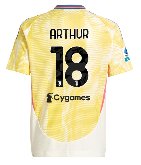 Official JUVENTUS AWAY JERSEY 202425 – KIDS – 18 – ARTHUR – Serie A Pack Collection - Juventus FC Gear