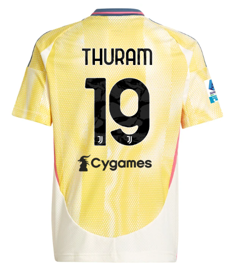 Official JUVENTUS AWAY JERSEY 202425 – KIDS – 19 – THURAM – Serie A Pack Collection - Juventus FC Gear