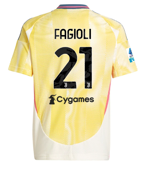 Official JUVENTUS AWAY JERSEY 202425 – KIDS – 21 – FAGIOLI – Serie A Pack Collection - Juventus FC Gear
