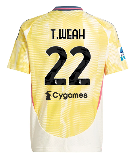 Official JUVENTUS AWAY JERSEY 202425 – KIDS – 22 – T.WEAH – Serie A Pack Collection - Juventus FC Gear