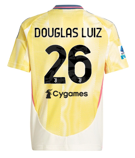 Official JUVENTUS AWAY JERSEY 202425 – KIDS – 26 – DOUGLAS LUIZ – Serie A Pack Collection - Juventus FC Gear