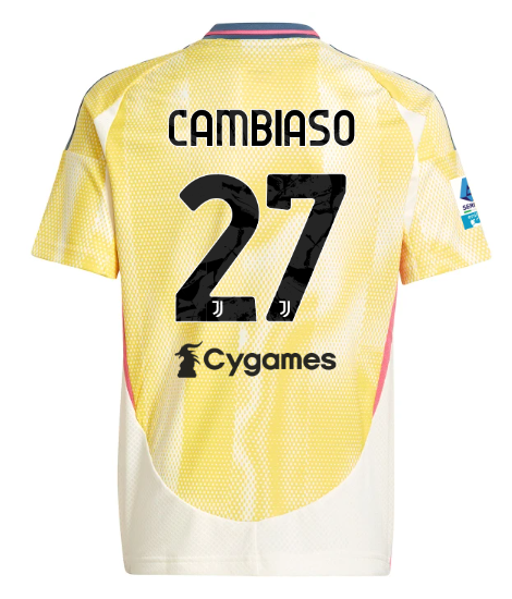 Official JUVENTUS AWAY JERSEY 202425 – KIDS – 27 – CAMBIASO – Serie A Pack Collection - Juventus FC Gear