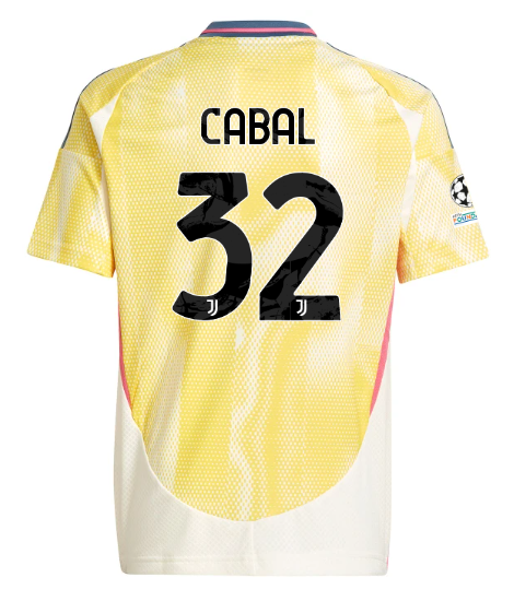 Official JUVENTUS AWAY JERSEY 202425 – KIDS – 32 – CABAL – Champions League Pack Collection - Juventus FC Gear
