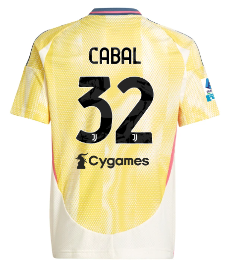 Official JUVENTUS AWAY JERSEY 202425 – KIDS – 32 – CABAL – Serie A Pack Collection - Juventus FC Gear