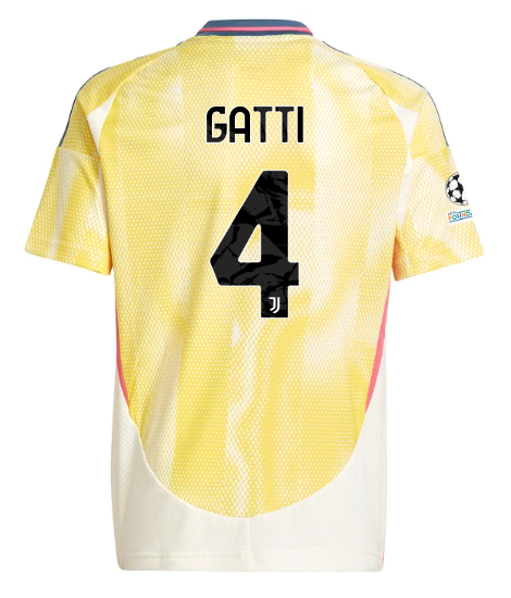 Official JUVENTUS AWAY JERSEY 202425 – KIDS – 4 – GATTI – Champions League Pack Collection - Juventus FC Gear