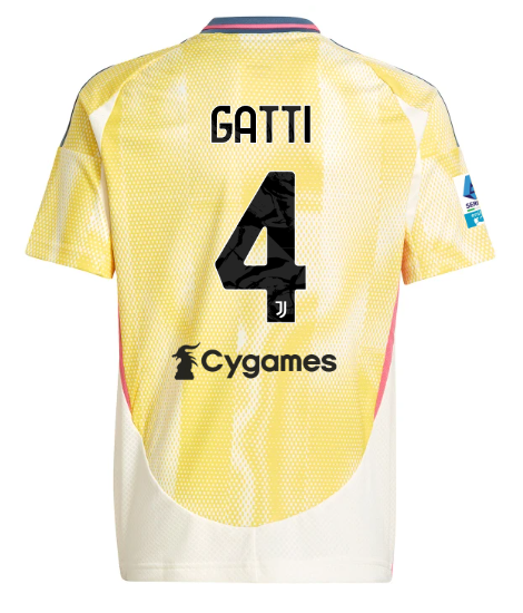 Official JUVENTUS AWAY JERSEY 202425 – KIDS – 4 – GATTI – Serie A Pack Collection - Juventus FC Gear