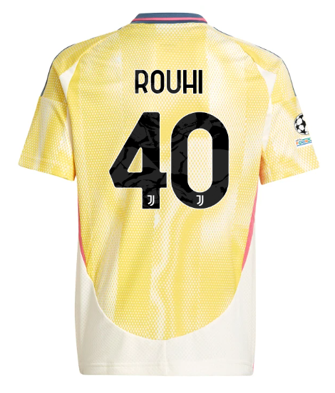 Official JUVENTUS AWAY JERSEY 202425 – KIDS – 40 – ROUHI – Champions League Pack Collection - Juventus FC Gear