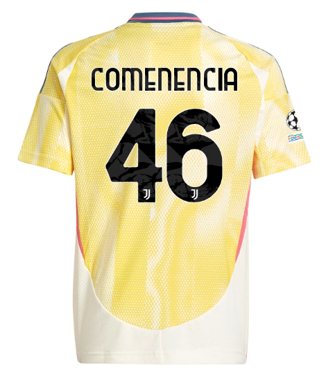 Official JUVENTUS AWAY JERSEY 202425 – KIDS – 46 – COMENENCIA – Champions League Pack Collection - Juventus FC Gear