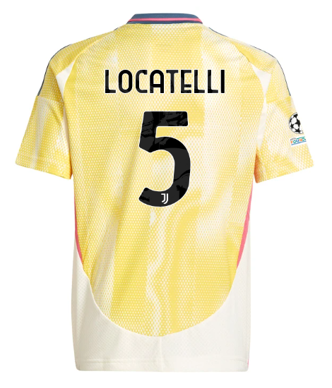 Official JUVENTUS AWAY JERSEY 202425 – KIDS – 5 – LOCATELLI – Champions League Pack Collection - Juventus FC Gear
