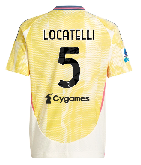 Official JUVENTUS AWAY JERSEY 202425 – KIDS – 5 – LOCATELLI – Serie A Pack Collection - Juventus FC Gear