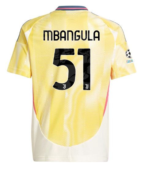 Official JUVENTUS AWAY JERSEY 202425 – KIDS – 51 – MBANGULA – Champions League Pack Collection - Juventus FC Gear