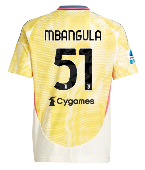 Official JUVENTUS AWAY JERSEY 202425 – KIDS – 51 – MBANGULA – Serie A Pack Collection - Juventus FC Gear