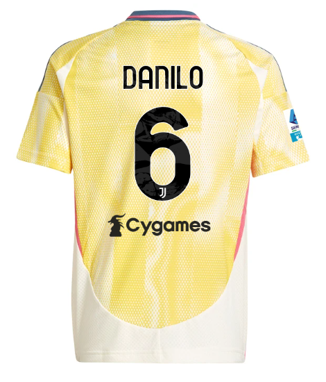 Official JUVENTUS AWAY JERSEY 202425 – KIDS – 6 – DANILO – Serie A Pack Collection - Juventus FC Gear