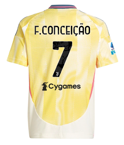 Official JUVENTUS AWAY JERSEY 202425 – KIDS – 7 – F.CONCEIÇÃO – Serie A Pack Collection - Juventus FC Gear