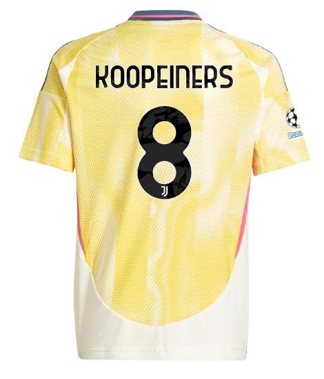 Official JUVENTUS AWAY JERSEY 202425 – KIDS – 8 – KOOPMEINERS – Champions League Pack Collection - Juventus FC Gear