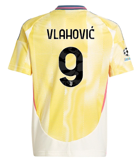 Official JUVENTUS AWAY JERSEY 202425 – KIDS – 9 – VLAHOVIĆ – Champions League Pack Collection - Juventus FC Gear