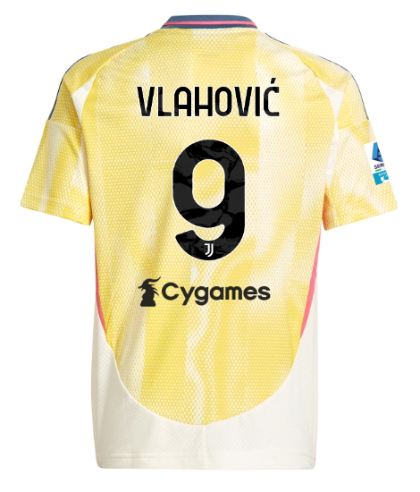 Official JUVENTUS AWAY JERSEY 202425 – KIDS – 9 – VLAHOVIĆ – Serie A Pack Collection - Juventus FC Gear