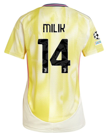Official JUVENTUS AWAY JERSEY 202425 – WOMEN – 14 – MILIK – Champions League Pack Collection - Juventus FC Gear
