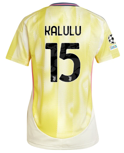 Official JUVENTUS AWAY JERSEY 202425 – WOMEN – 15 – KALULU – Champions League Pack Collection - Juventus FC Gear