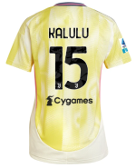 Official JUVENTUS AWAY JERSEY 202425 – WOMEN – 15 – KALULU – Serie A Pack Collection - Juventus FC Gear