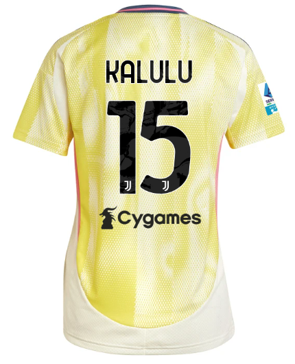 Official JUVENTUS AWAY JERSEY 202425 – WOMEN – 15 – KALULU – Serie A Pack Collection - Juventus FC Gear