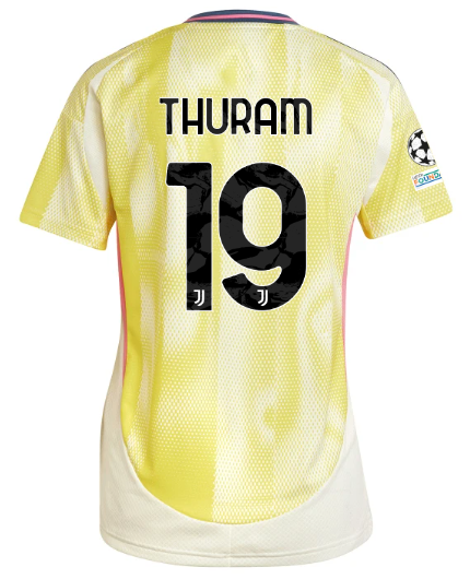 Official JUVENTUS AWAY JERSEY 202425 – WOMEN – 19 – THURAM – Champions League Pack Collection - Juventus FC Gear