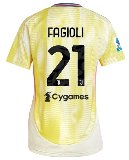 Official JUVENTUS AWAY JERSEY 202425 – WOMEN – 21 – FAGIOLI – Serie A Pack Collection - Juventus FC Gear