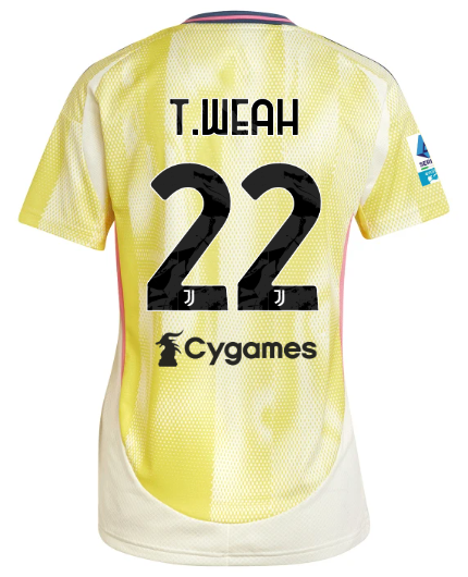 Official JUVENTUS AWAY JERSEY 202425 – WOMEN – 22 – T.WEAH – Serie A Pack Collection - Juventus FC Gear