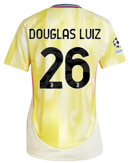 Official JUVENTUS AWAY JERSEY 202425 – WOMEN – 26 – DOUGLAS LUIZ – Champions League Pack Collection - Juventus FC Gear