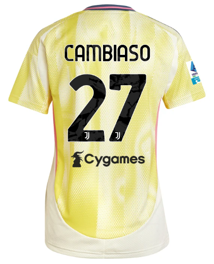 Official JUVENTUS AWAY JERSEY 202425 – WOMEN – 27 – CAMBIASO – Serie A Pack Collection - Juventus FC Gear