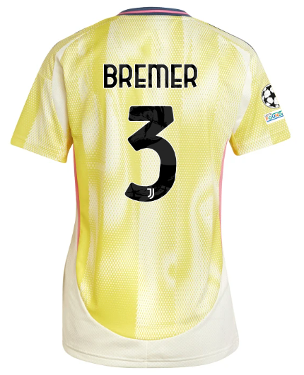 Official JUVENTUS AWAY JERSEY 202425 – WOMEN – 3 – BREMER – Champions League Pack Collection - Juventus FC Gear