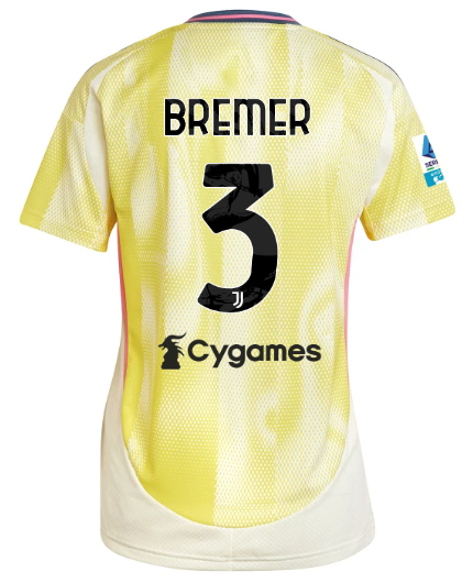Official JUVENTUS AWAY JERSEY 202425 – WOMEN – 3 – BREMER – Serie A Pack Collection - Juventus FC Gear