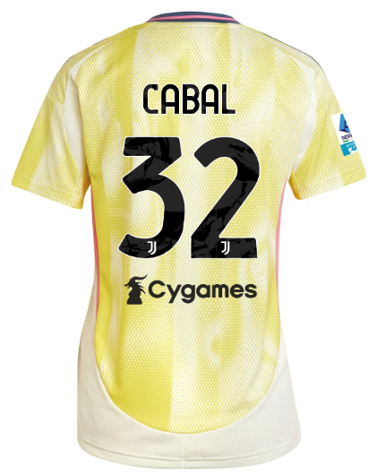 Official JUVENTUS AWAY JERSEY 202425 – WOMEN – 32 – CABAL – Serie A Pack Collection - Juventus FC Gear