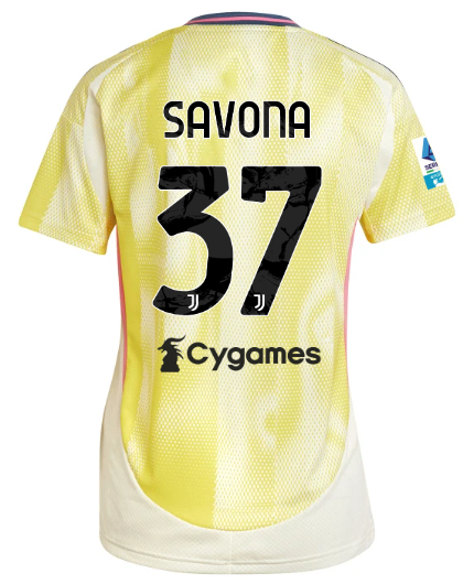 Official JUVENTUS AWAY JERSEY 202425 – WOMEN – 37 – SAVONA – Serie A Pack Collection - Juventus FC Gear