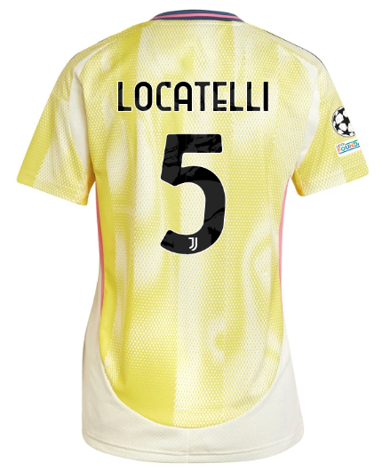 Official JUVENTUS AWAY JERSEY 202425 – WOMEN – 5 – LOCATELLI – Champions League Pack Collection - Juventus FC Gear