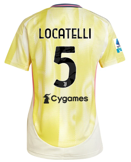 Official JUVENTUS AWAY JERSEY 202425 – WOMEN – 5 – LOCATELLI – Serie A Pack Collection - Juventus FC Gear