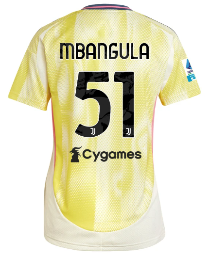 Official JUVENTUS AWAY JERSEY 202425 – WOMEN – 51 – MBANGULA – Serie A Pack Collection - Juventus FC Gear