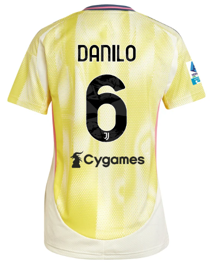 Official JUVENTUS AWAY JERSEY 202425 – WOMEN – 6 – DANILO – Serie A Pack Collection - Juventus FC Gear