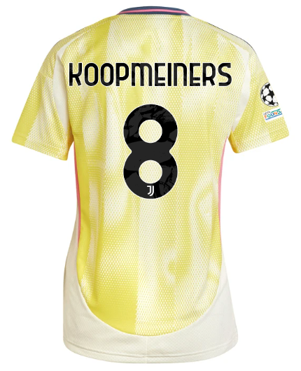 Official JUVENTUS AWAY JERSEY 202425 – WOMEN – 8 – KOOPMEINERS – Champions League Pack Collection - Juventus FC Gear