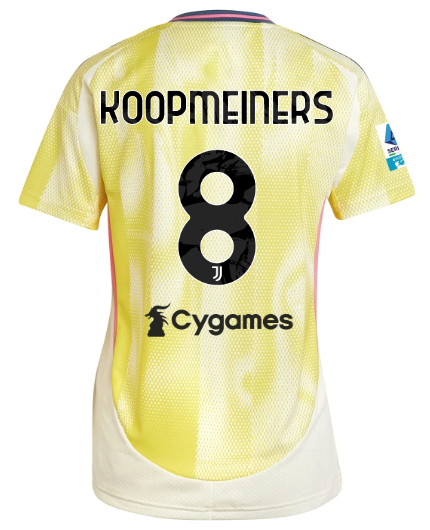 Official JUVENTUS AWAY JERSEY 202425 – WOMEN – 8 – KOOPMEINERS – Serie A Pack Collection - Juventus FC Gear