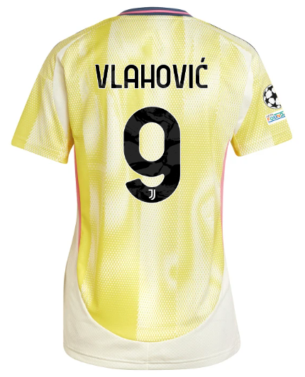 Official JUVENTUS AWAY JERSEY 202425 – WOMEN – 9 – VLAHOVIĆ – Champions League Pack Collection - Juventus FC Gear