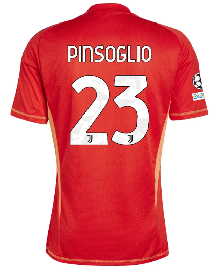 Official JUVENTUS GOALKEEPER JERSEY 202425 – 23 – PINSOGLIO – Champions League Pack Collection - Juventus FC Gear