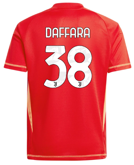 Official JUVENTUS GOALKEEPER JERSEY 202425 – KIDS – 38 – DAFFARA Collection - Juventus FC Gear