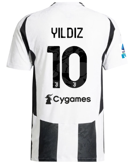 Official JUVENTUS HOME AUTHENTIC JERSEY 202425 – 10 – YILDIZ – Serie A Pack Collection - Juventus FC Gear